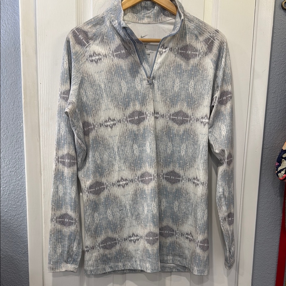 Nike womens Gray and White Sweater